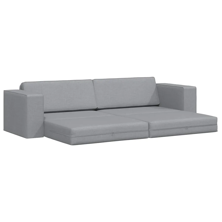 Canapé-Lit Gris clair 245 x 78 x 77 cm tissu - 4
