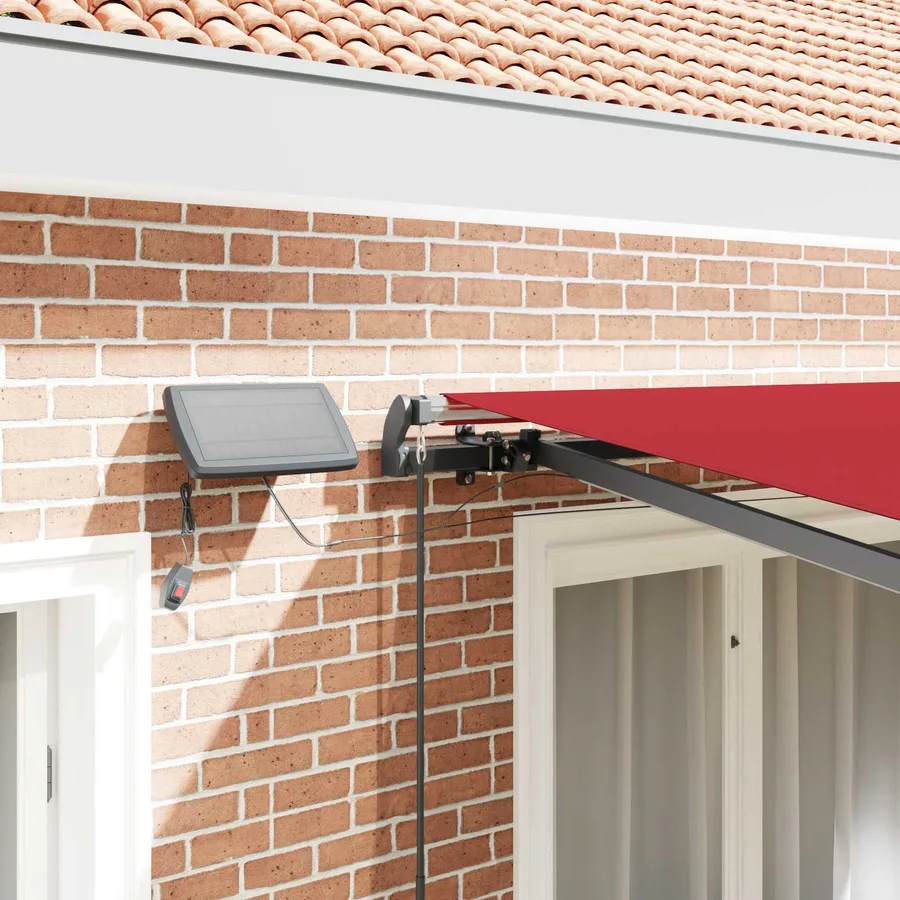 Auvent rétractable Rouge 300 x 250 cm Tissu et Aluminium - 4
