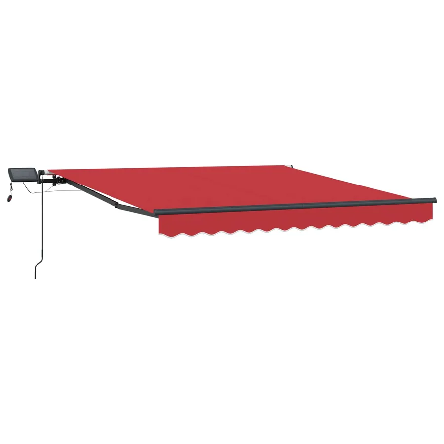 Auvent rétractable Rouge 300 x 250 cm Tissu et Aluminium - 5