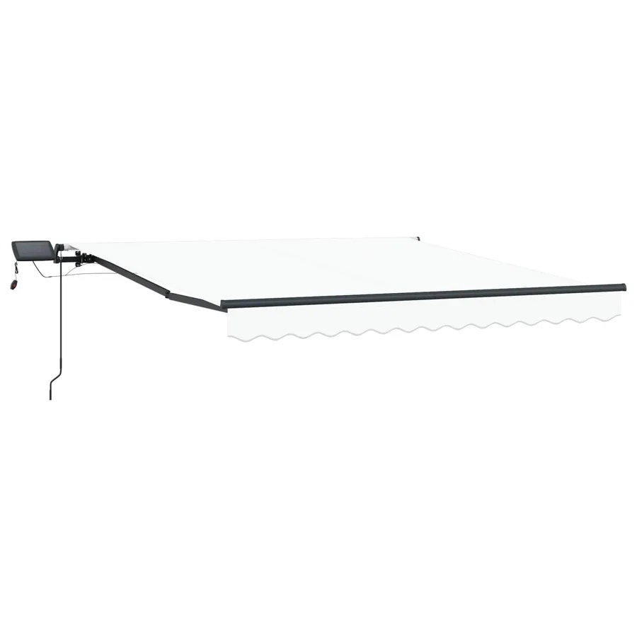 Auvent rétractable Blanc 300 x 250 cm Tissu et Aluminium - 2