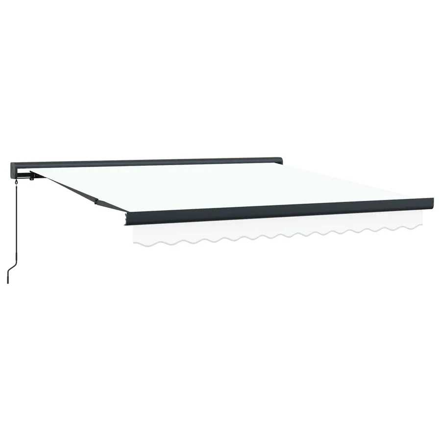 Auvent rétractable Blanc 300 x 250 cm Toile et Aluminium - 2