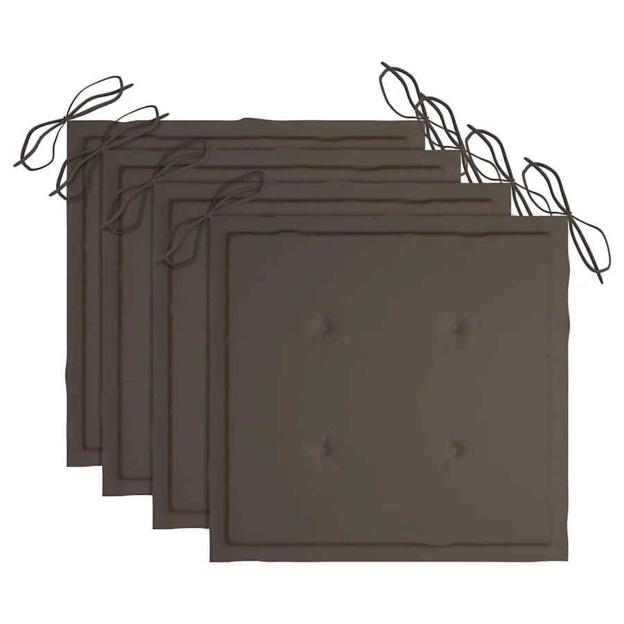 Chaises pliables de jardin avec coussins lot de 4 Teck solide - 7