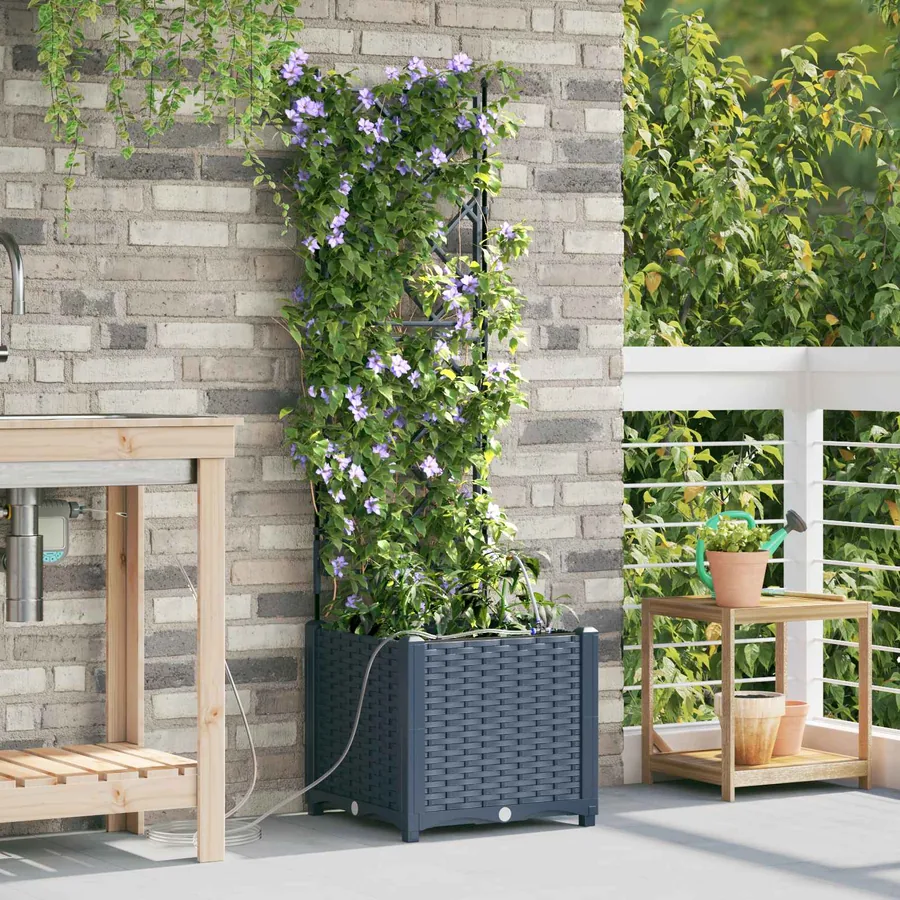 Cache-pot de jardin Gris 40 x 40 x 142 cm PP