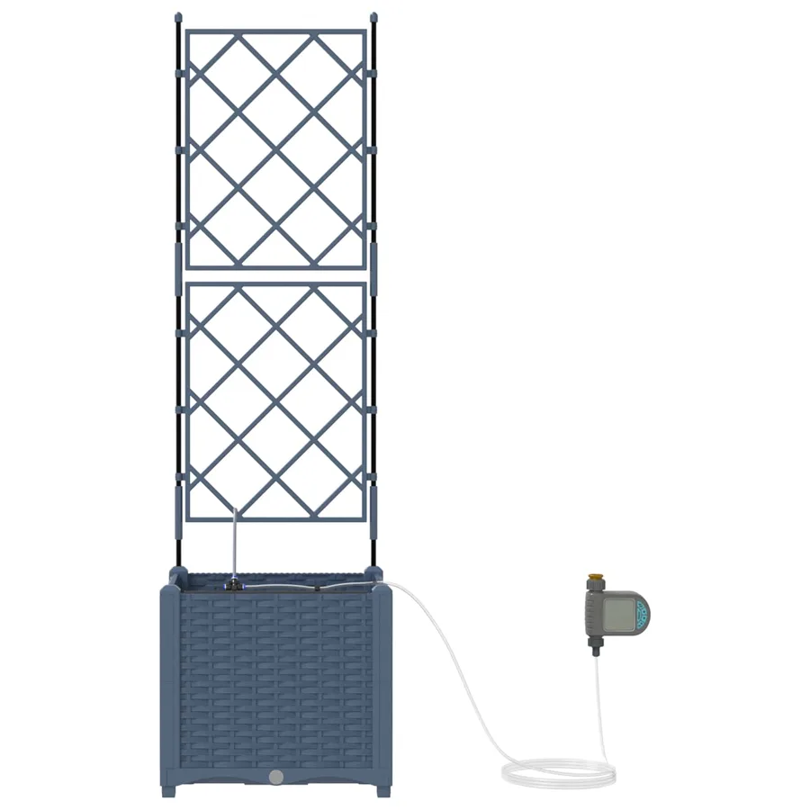 Cache-pot de jardin Gris 40 x 40 x 142 cm PP - 4