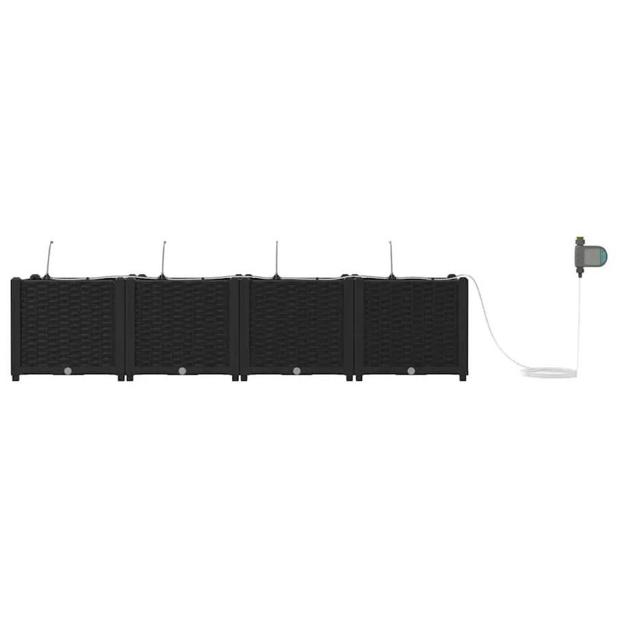 Cache-pot de jardin 4 pc Noir 160 x 40 x 37,5 cm PP - 6