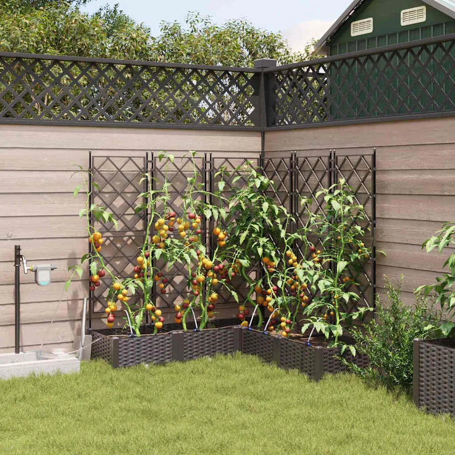 Cache-pot de jardin 5 pc Marron 120 x 120 x 126 cm PP