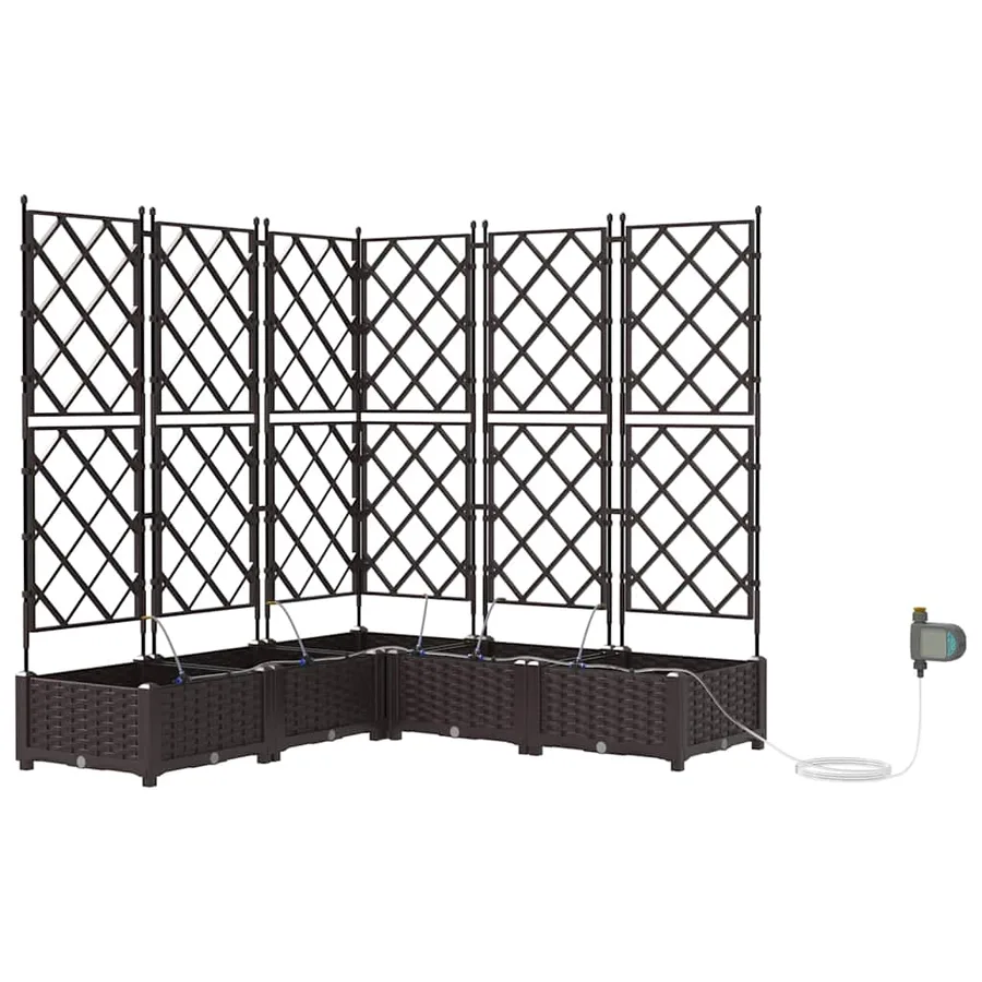 Cache-pot de jardin 5 pc Marron 120 x 120 x 126 cm PP - 2