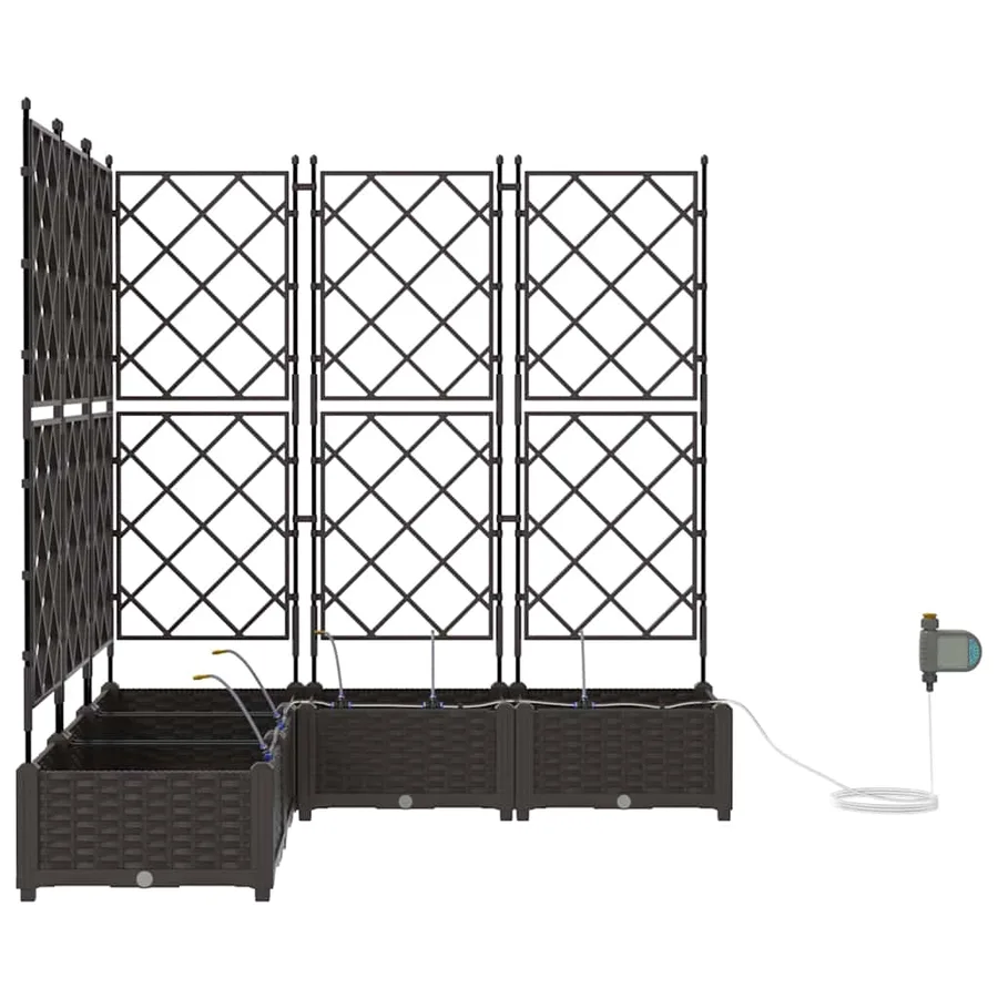 Cache-pot de jardin 5 pc Marron 120 x 120 x 126 cm PP - 6