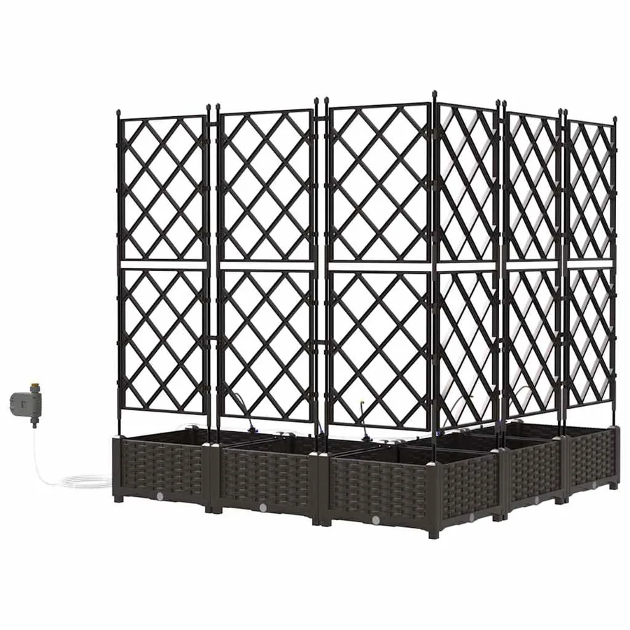 Cache-pot de jardin 5 pc Marron 120 x 120 x 126 cm PP - 7