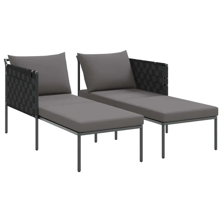 Transat Anthracite 153 x 115 x 69.5 cm Acier enduit de poudre - 4
