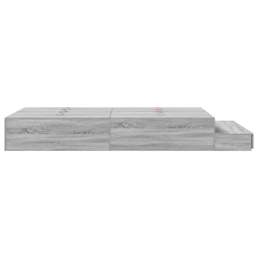 Cadre de lit avec rangement avec tiroir Gris Sonoma 120 cm - 7