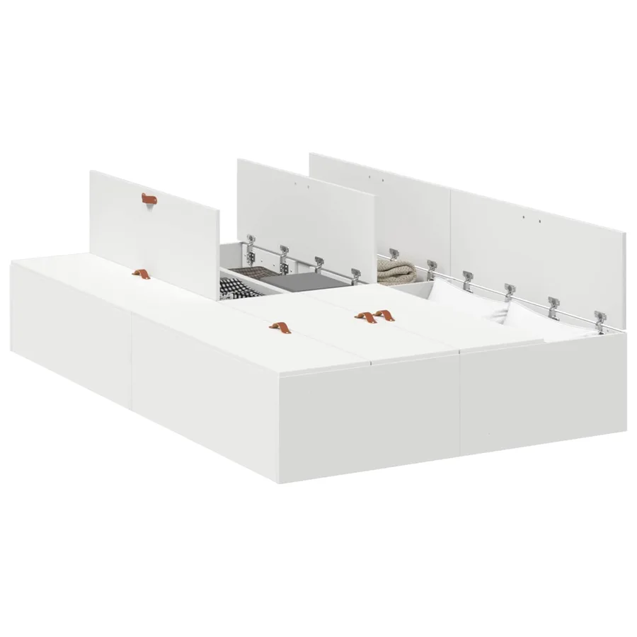 Cadre de lit avec rangement avec stockage Blanc 120 x 200 cm - 2