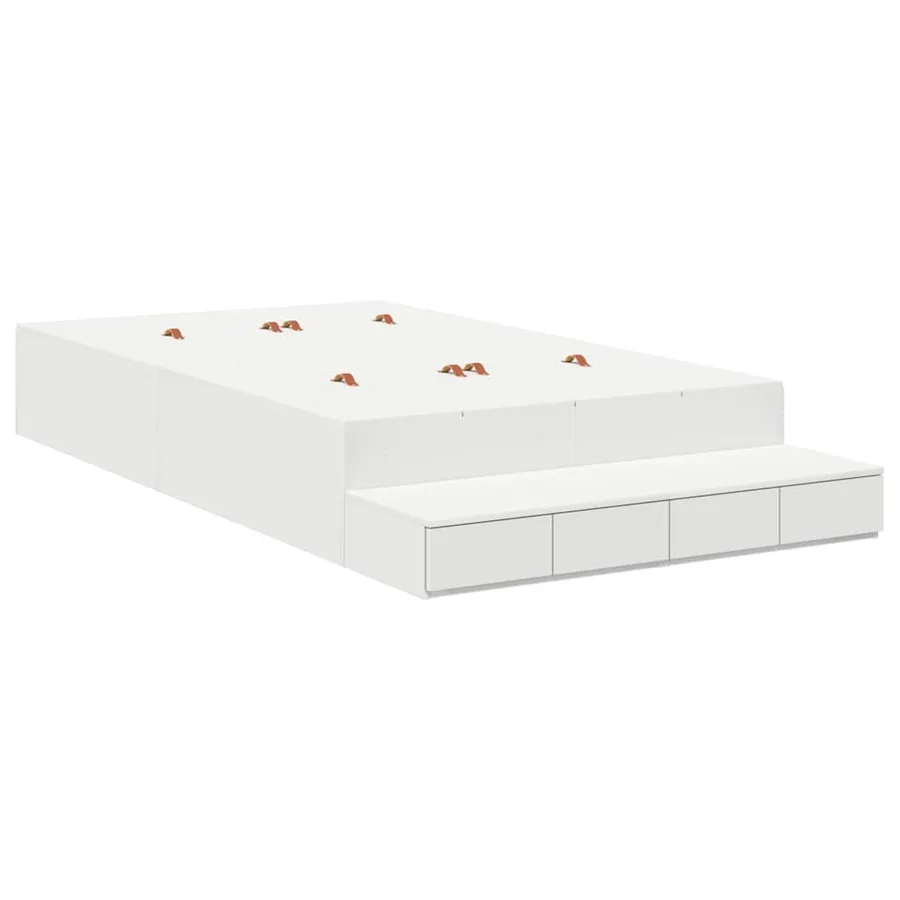 Cadre de lit avec rangement Blanc 120 cm Bois d'ingénierie - 2