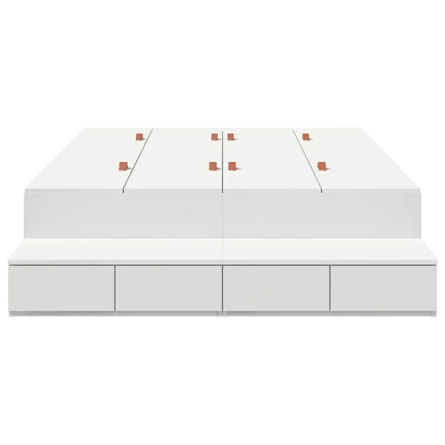 Cadre de lit avec rangement Blanc 120 cm Bois d'ingénierie - 7