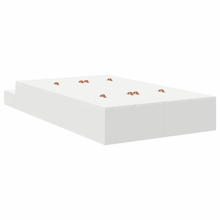 Cadre de lit avec rangement Blanc 120 cm Bois d'ingénierie - 9