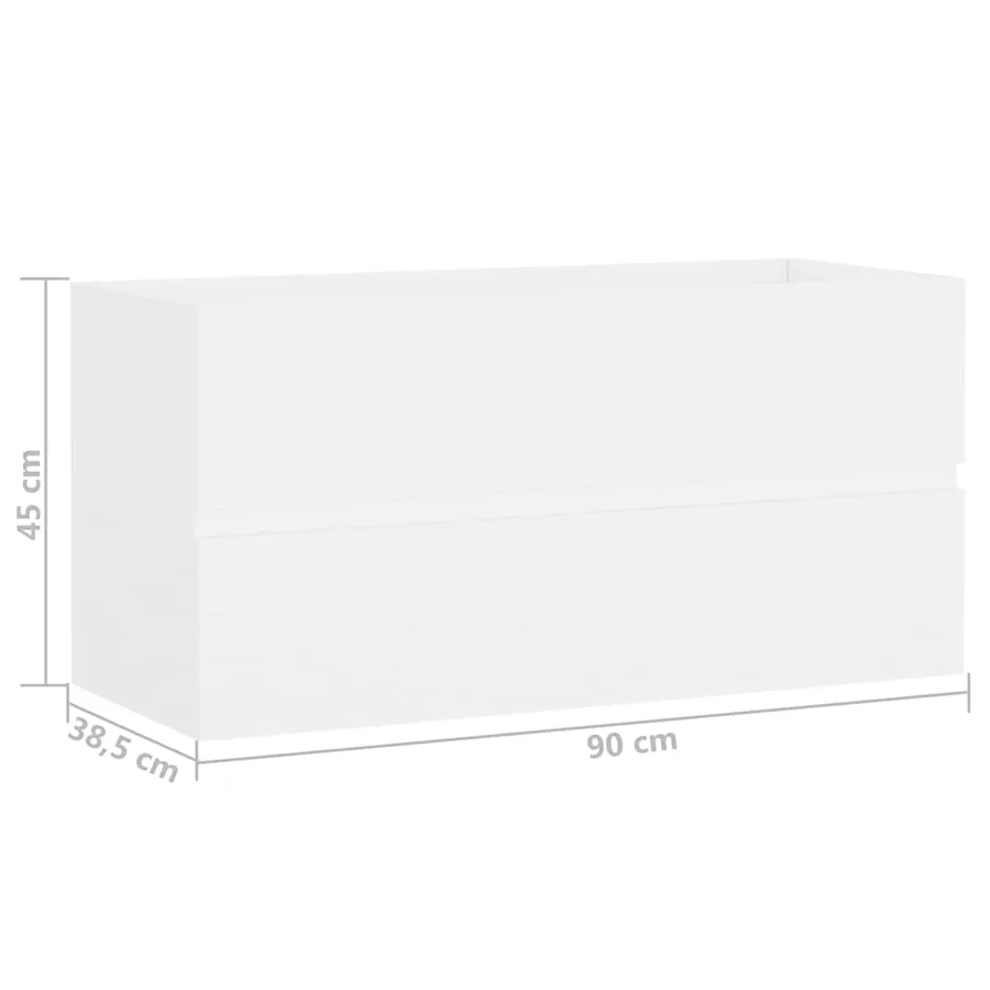 Armoire d'évier avec lavabo intégré blanc bois d'ingénierie - 16