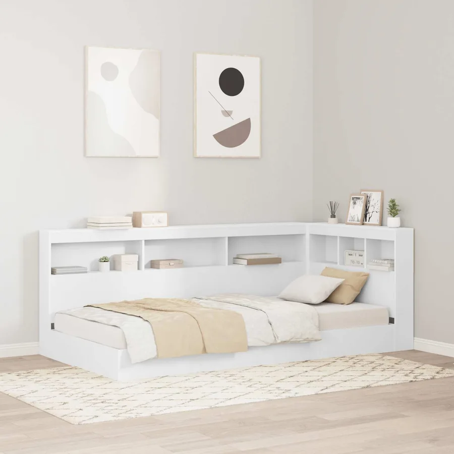 Tête de lit de rangement Blanc 100 cm Bois d'ingénierie