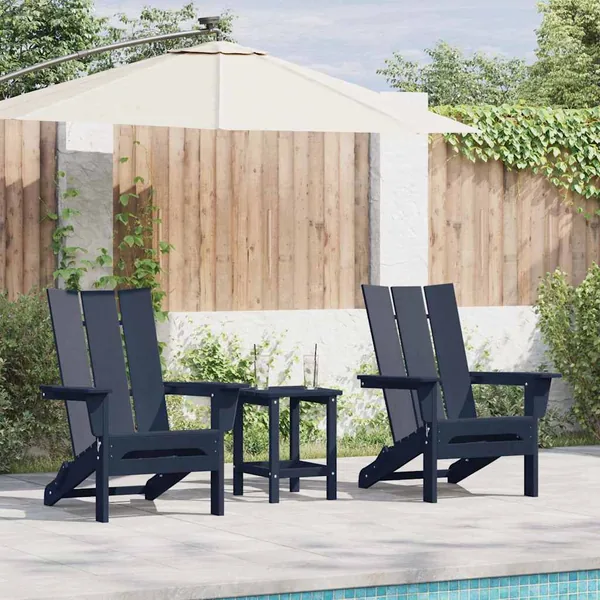 Chaise de jardin 3 pcs Bleu marine 80.5 x 74.5 x 92 cm