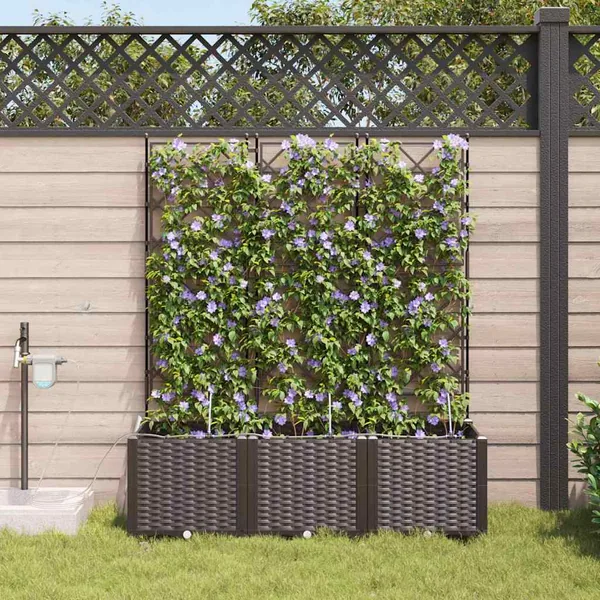 Cache-pot de jardin 3 pc Marron 120 x 40 x 142 cm PP