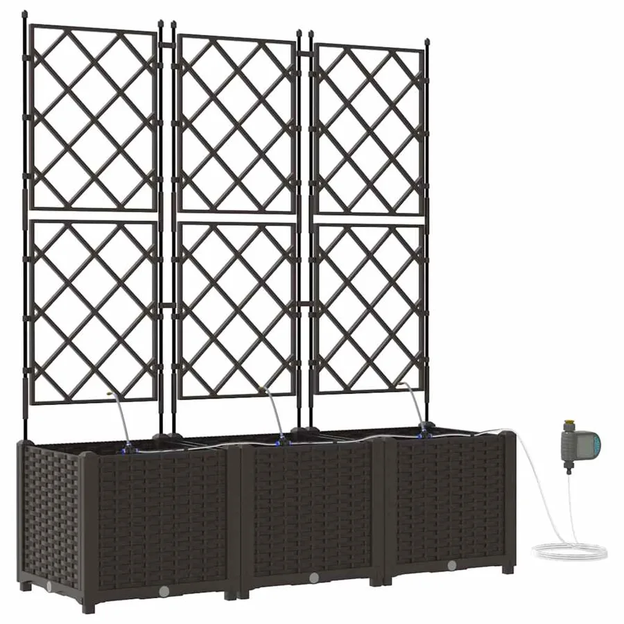 Cache-pot de jardin 3 pc Marron 120 x 40 x 142 cm PP - 2