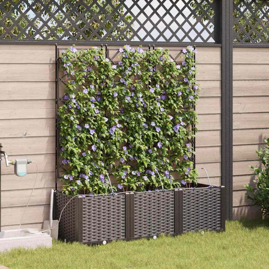 Cache-pot de jardin 3 pc Marron 120 x 40 x 142 cm PP - 3