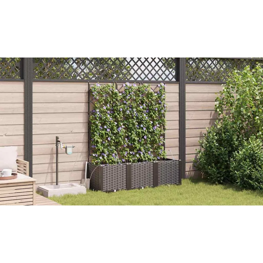 Cache-pot de jardin 3 pc Marron 120 x 40 x 142 cm PP - 4