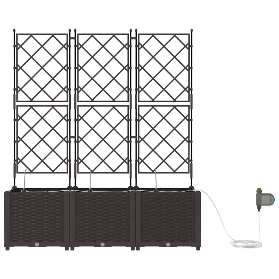 Cache-pot de jardin 3 pc Marron 120 x 40 x 142 cm PP - 6