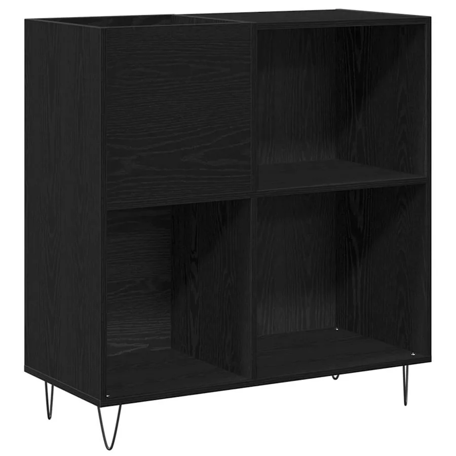 Meuble à vinyles Chêne noir 85 x 38 x 89 cm Bois d'ingénierie - 2
