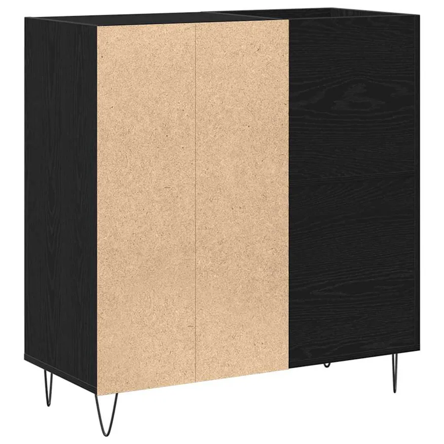 Meuble à vinyles Chêne noir 85 x 38 x 89 cm Bois d'ingénierie - 7