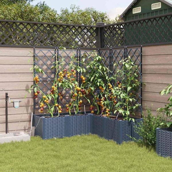 Cache-pot de jardin 5 pc Gris 120 x 120 x 142 cm PP