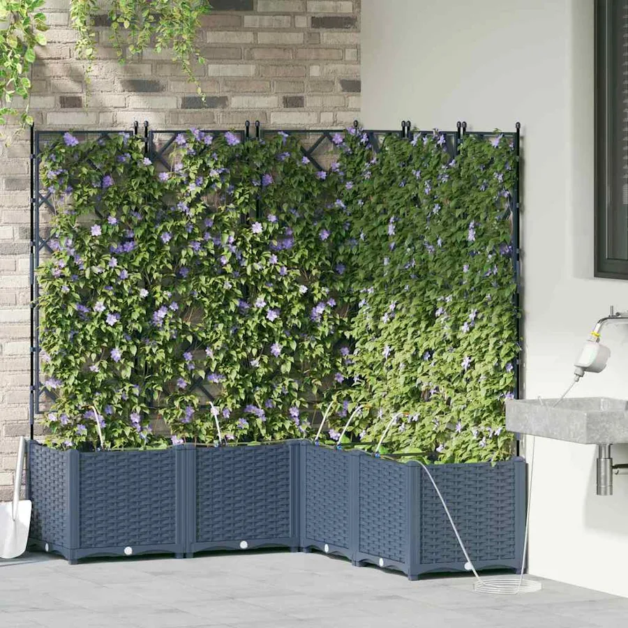 Cache-pot de jardin 5 pc Gris 120 x 120 x 142 cm PP - 3