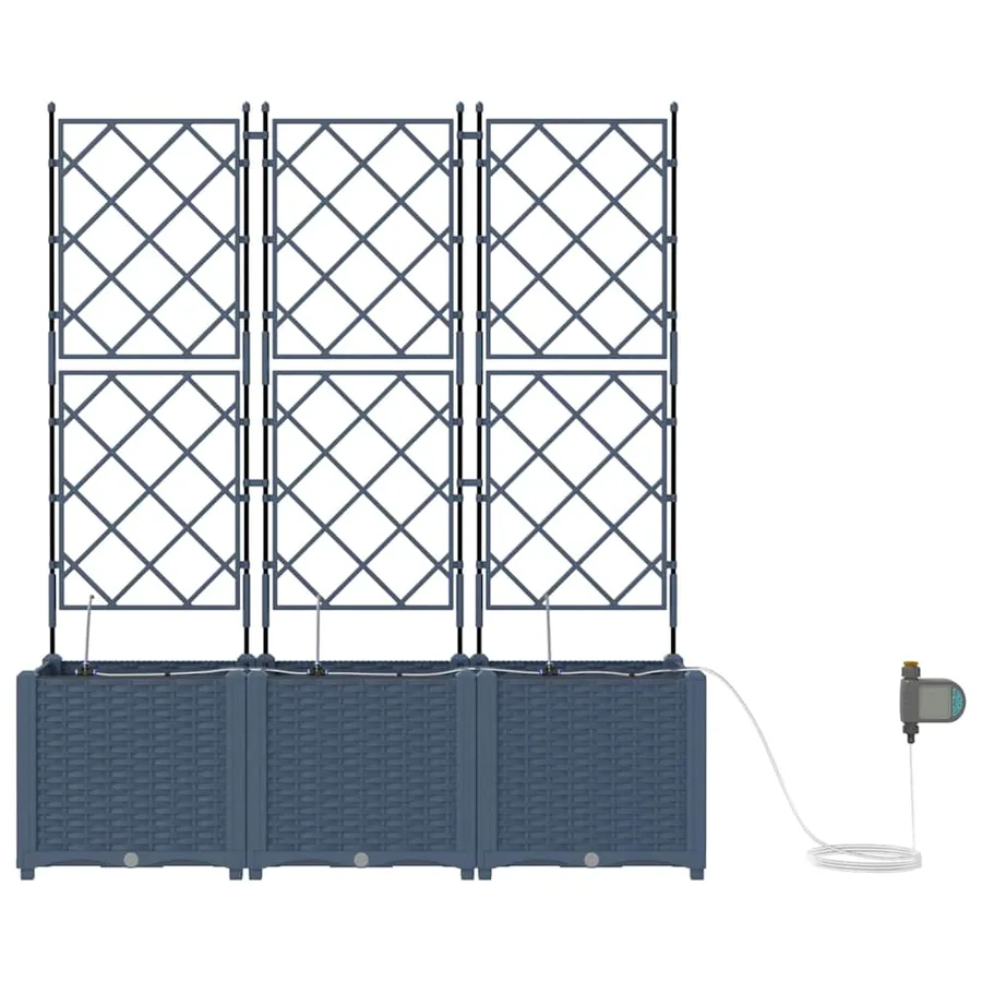 Cache-pot de jardin 5 pc Gris 120 x 120 x 142 cm PP - 4