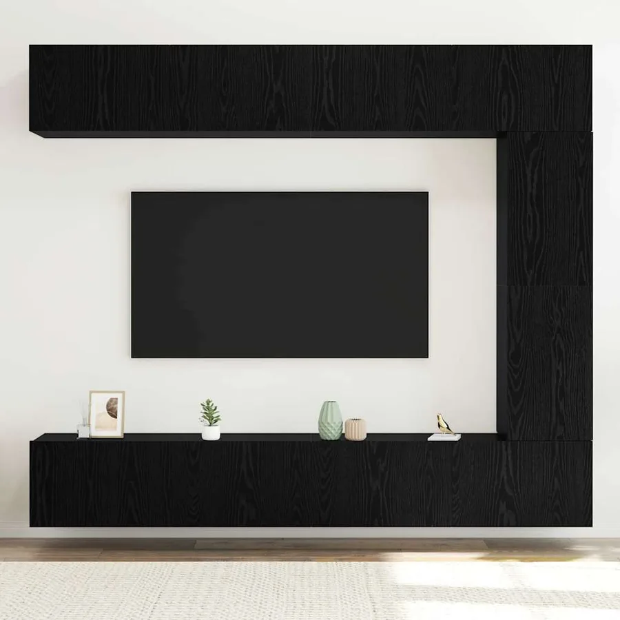 Ensemble meuble TV 5 pcs Chêne noir Bois d'ingénierie - 4