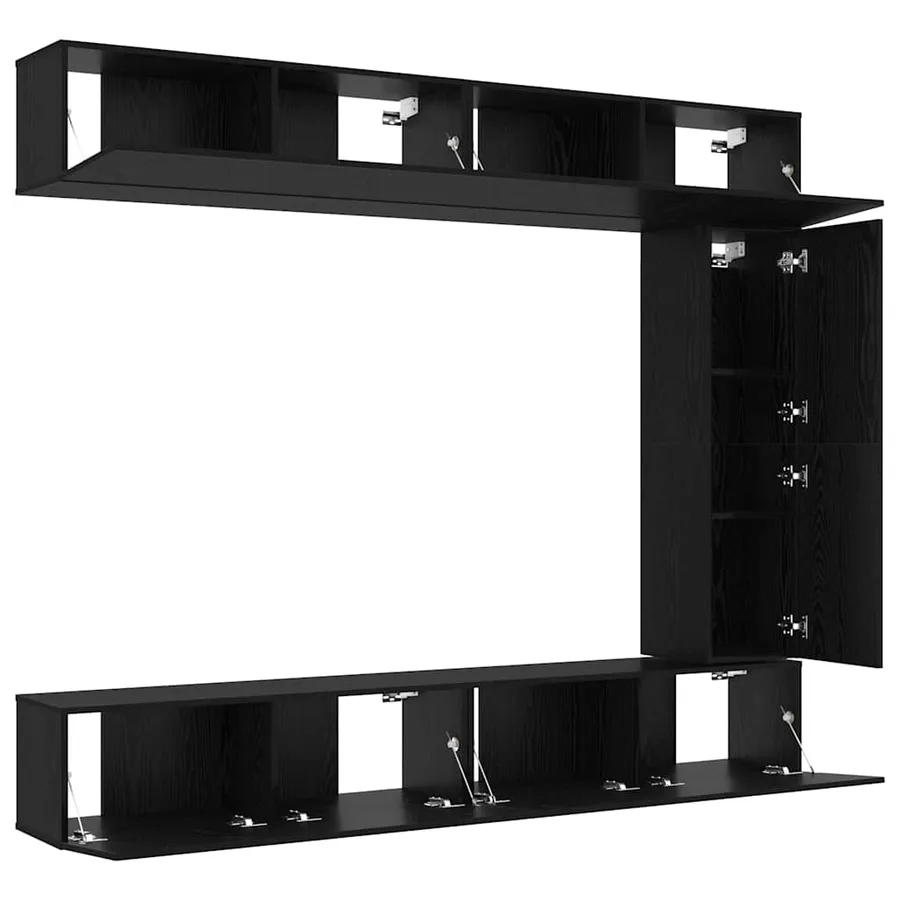 Ensemble meuble TV 5 pcs Chêne noir Bois d'ingénierie - 5