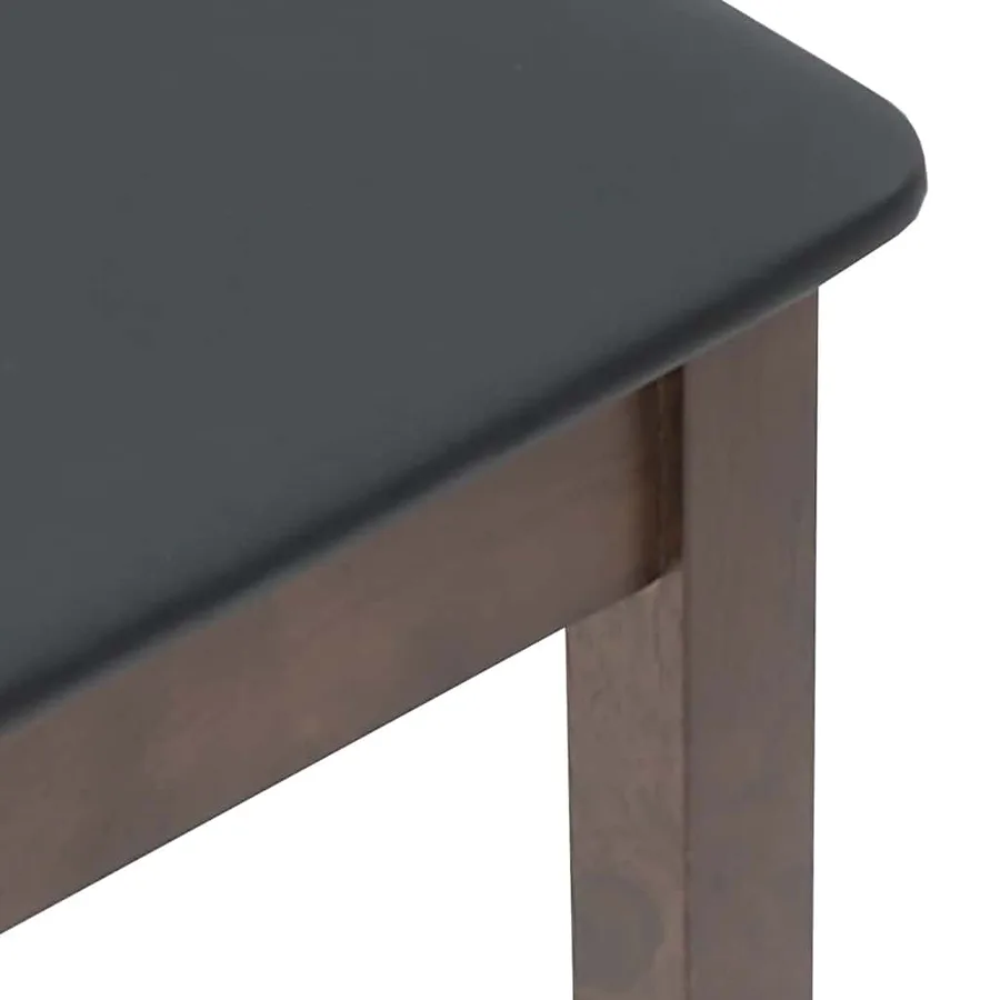Tabourets de bar avec coussins (lot de 2) en bois massif marron et caoutchouc - 8