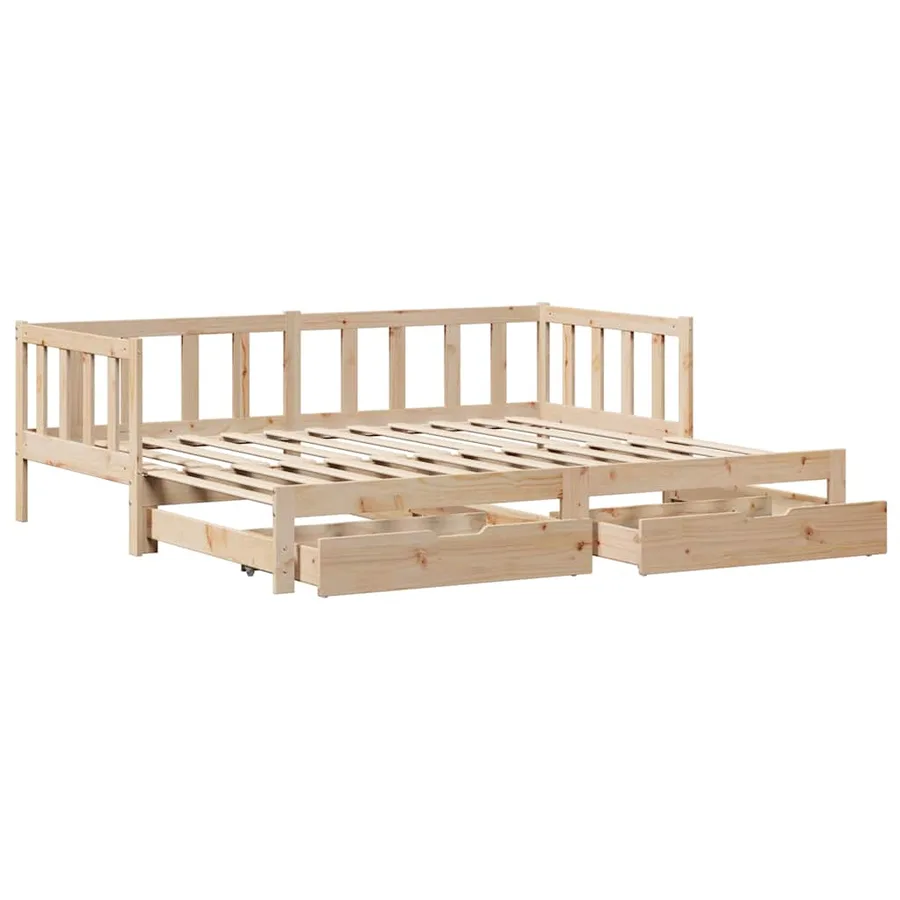 Lit de jour avec gigogne et tiroirs sans matelas 80x200 cm - 3