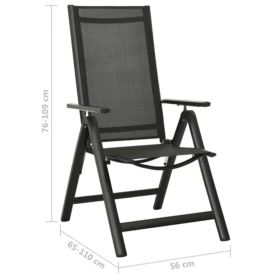Ensemble de bistro 5 pcs noir et anthracite - 9
