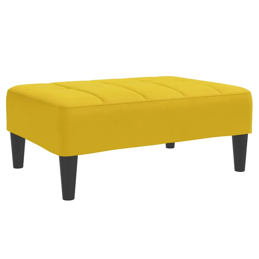 Repose-pied jaune 77x55x31 cm velours - 2