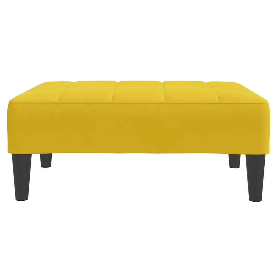 Repose-pied jaune 77x55x31 cm velours - 4