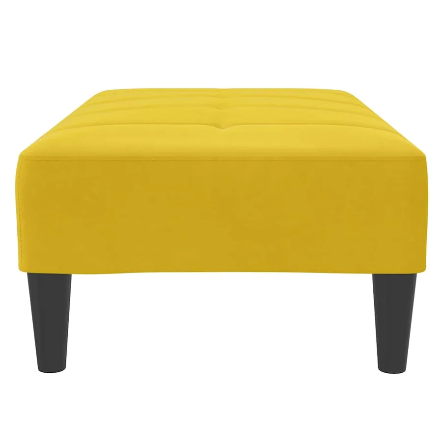 Repose-pied jaune 77x55x31 cm velours - 5