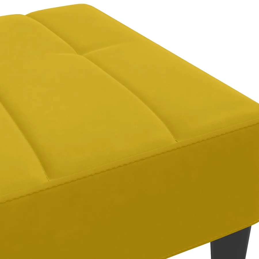 Repose-pied jaune 77x55x31 cm velours - 6