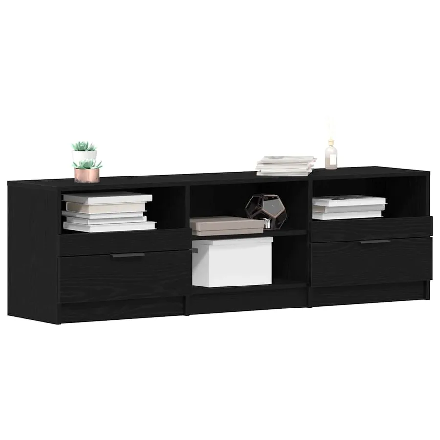 Meuble TV Chêne noir 150 x 33,5 x 45 cm Bois d'ingénierie - 3