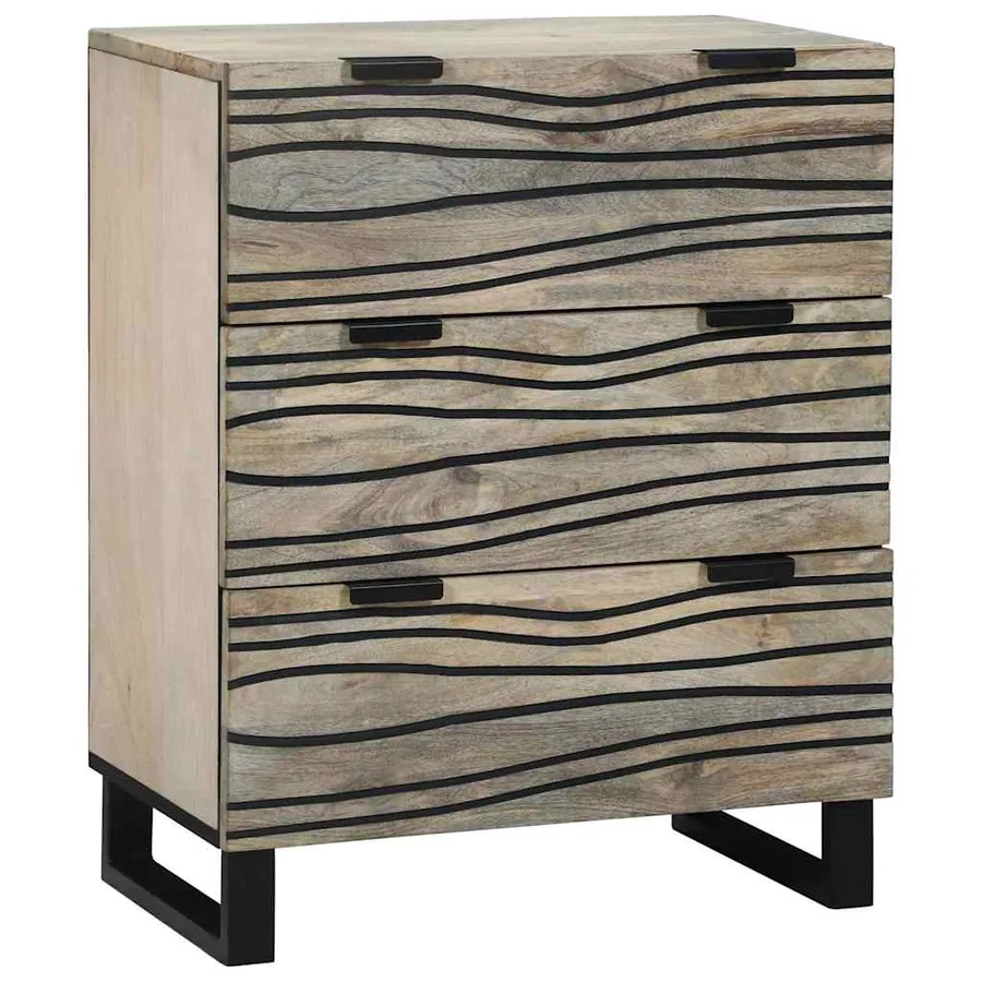 Buffet Blanc 60 x 33.5 x 75 cm Bois de manguier massif