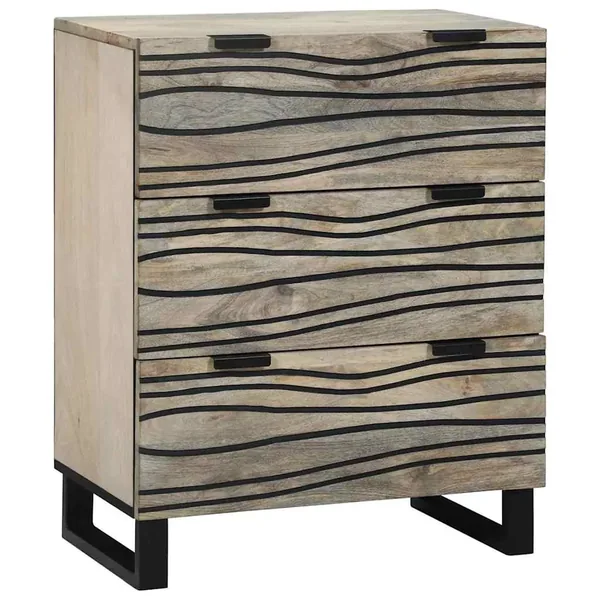 Buffet Blanc 60 x 33.5 x 75 cm Bois de manguier massif