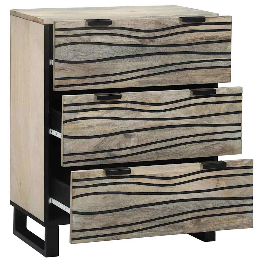 Buffet Blanc 60 x 33.5 x 75 cm Bois de manguier massif - 2