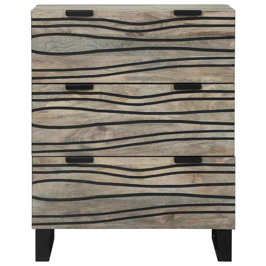 Buffet Blanc 60 x 33.5 x 75 cm Bois de manguier massif - 3