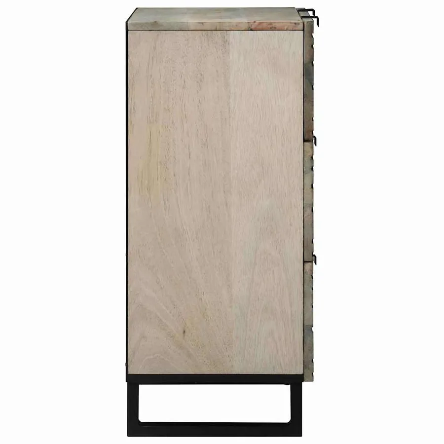 Buffet Blanc 60 x 33.5 x 75 cm Bois de manguier massif - 4