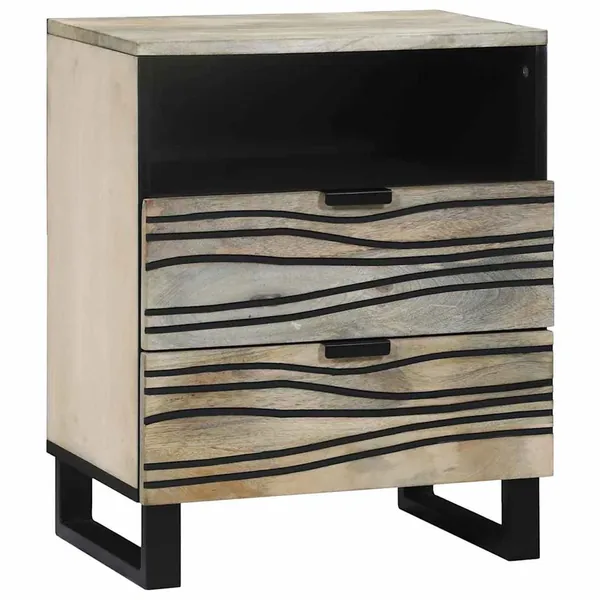 Table de chevet Blanc 50 x 33 x 62 cm Bois d'ingénierie