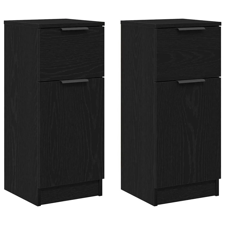 Buffet 2 pcs Chêne noir 30 x 30 x 70 cm Bois d'ingénierie - 2