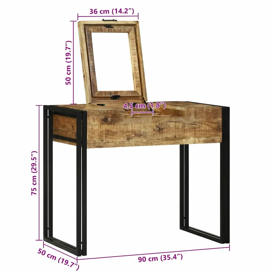 Tables de maquillage pour chambre Bois de manguier massif - 14